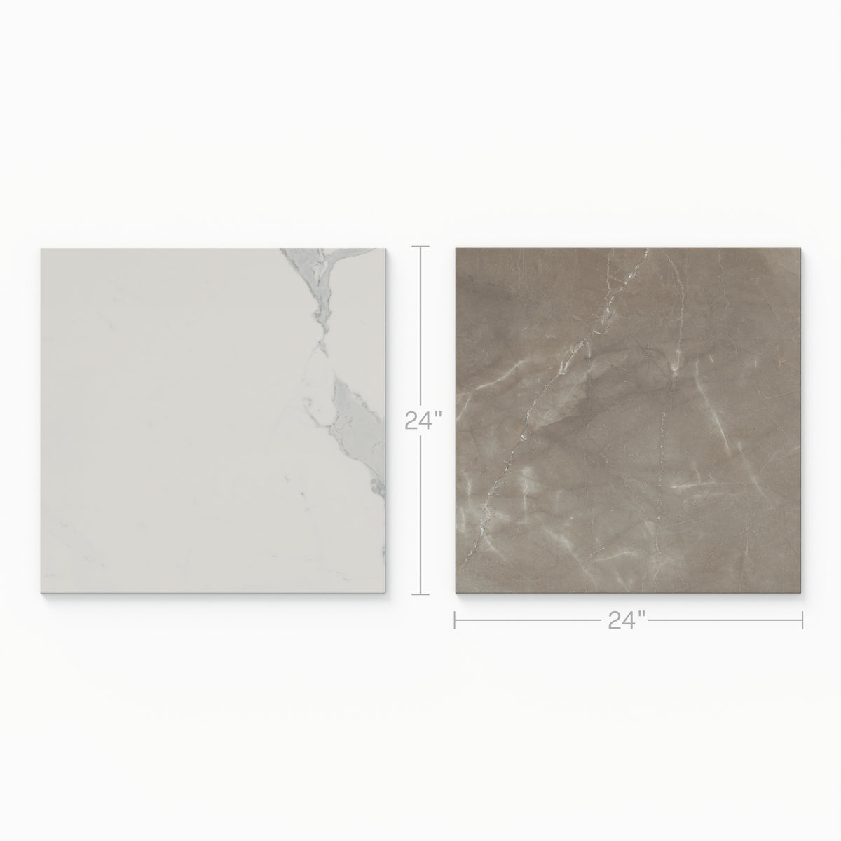 Leona 24 x 24 Checkerboard Matte Porcelain Tile in Calacatta and Amani Bronze