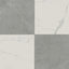 Leona Calacatta and Amani Grey Checkerboard 24x24 Matte tiles combine modern grey and timeless white for a balanced design.
