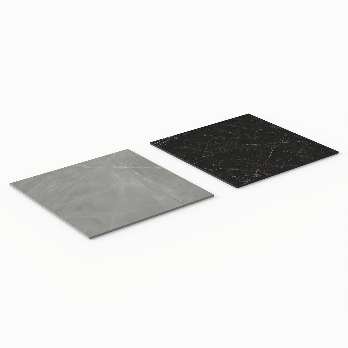 Leona 24 x 24 Checkerboard Matte Porcelain Tile in Amani Grey and Nero Marquina