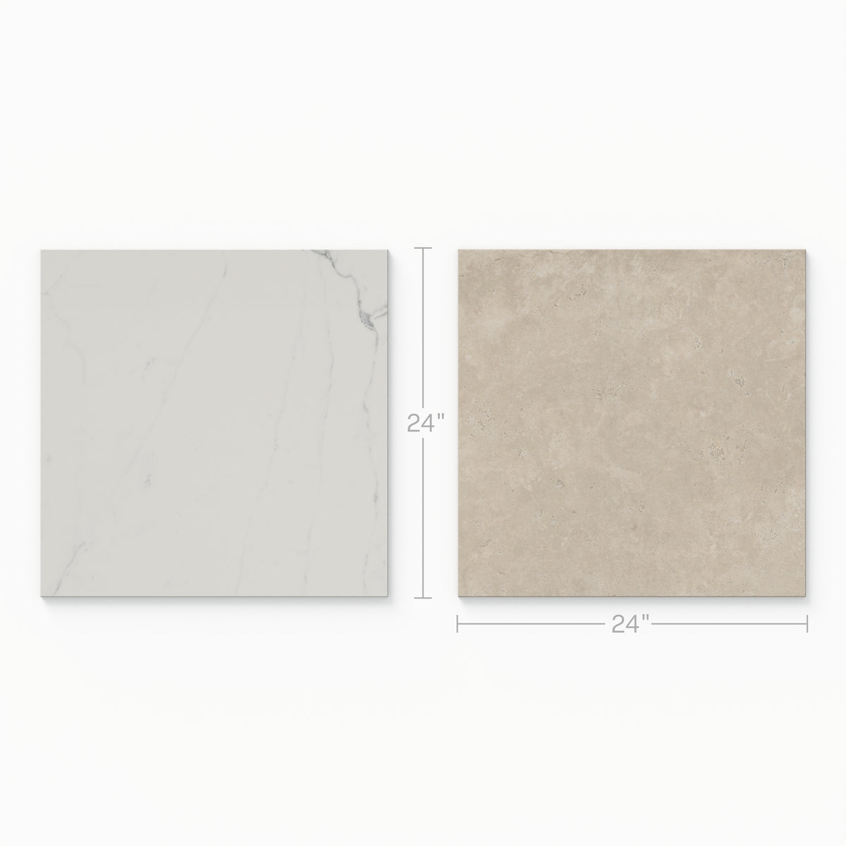 Leona 24 x 24 Checkerboard Polished Porcelain Tile in Calacatta and Marfil