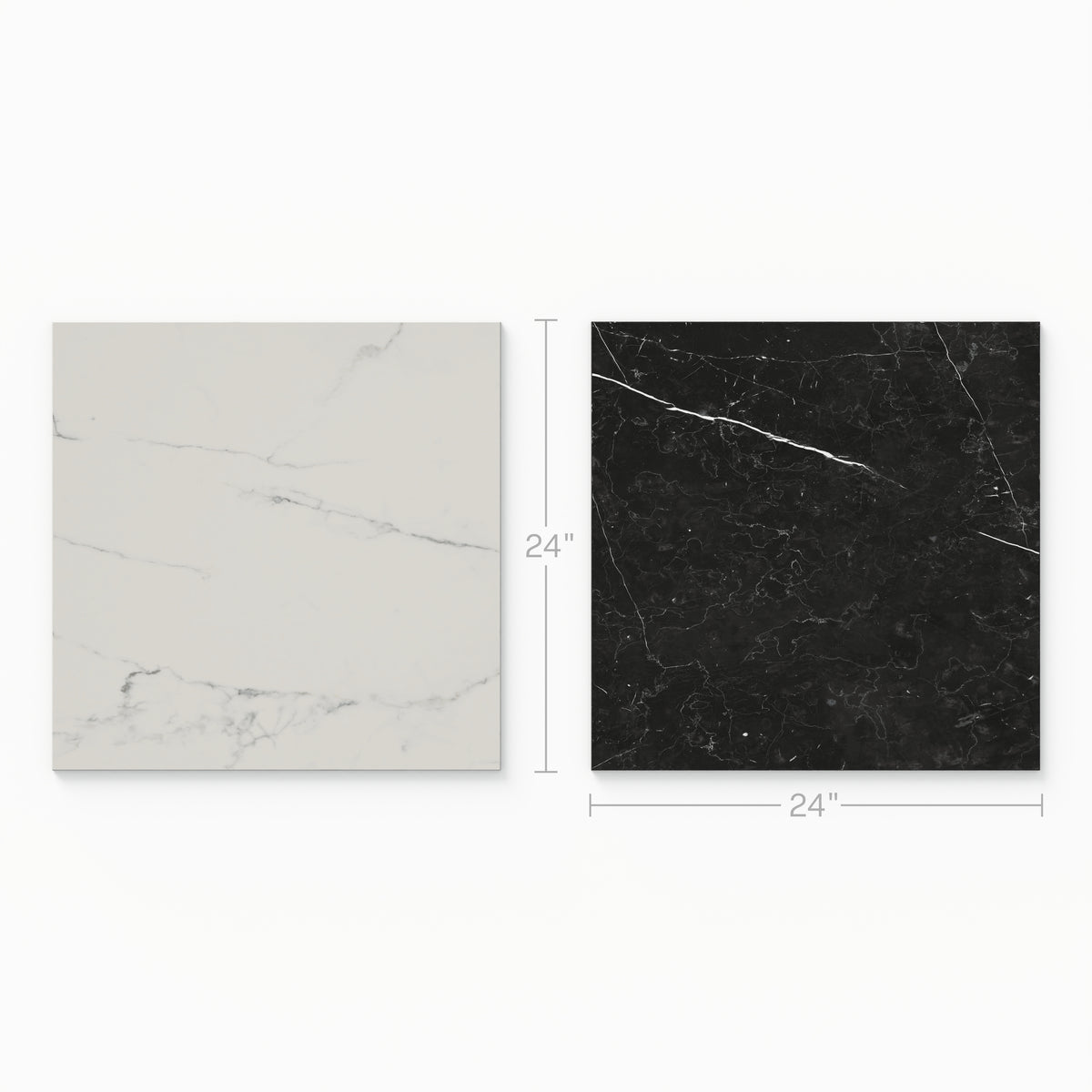 Leona 24 x 24 Checkerboard Polished Porcelain Tile in Calacatta and Nero Marquina