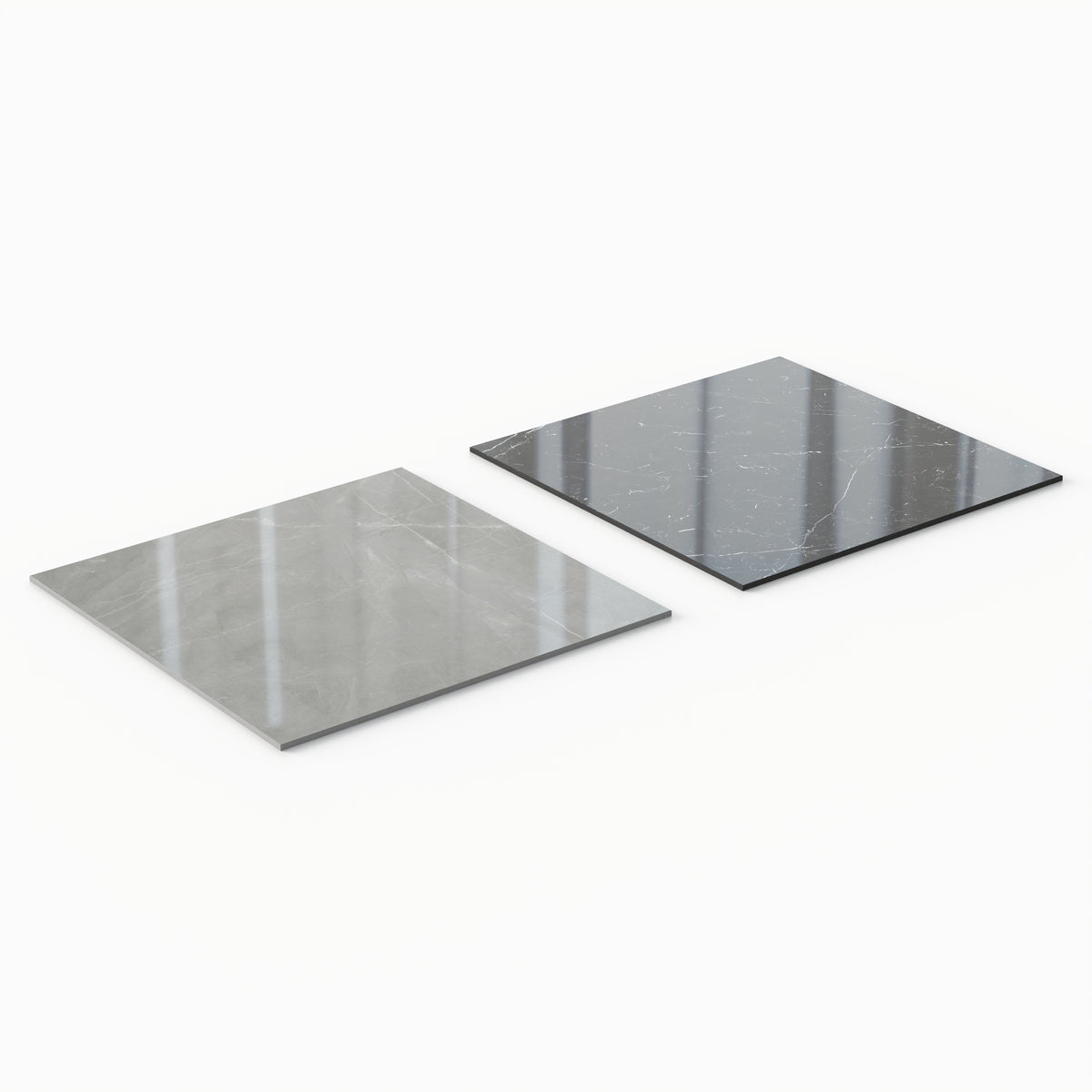 Leona 24 x 24 Checkerboard Polished Porcelain Tile in Amani Grey and Nero Marquina