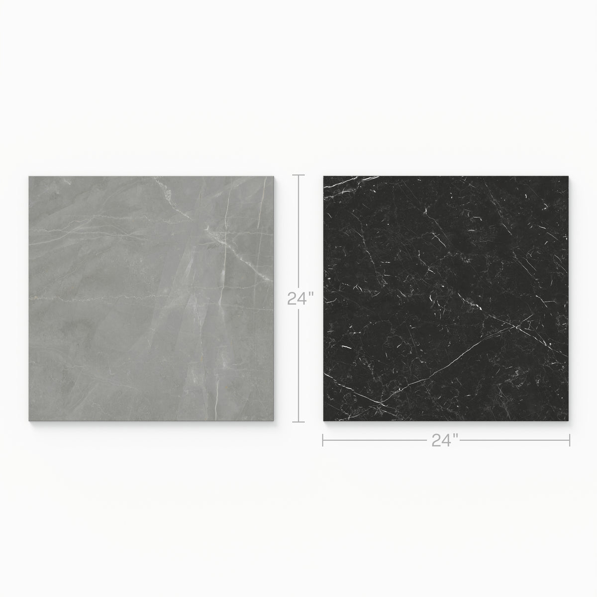 Leona 24 x 24 Checkerboard Polished Porcelain Tile in Amani Grey and Nero Marquina