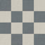Palmer 12x12 checkerboard raw porcelain tile in white and ocean blue, showcasing a bold contrast for dynamic interior designs.