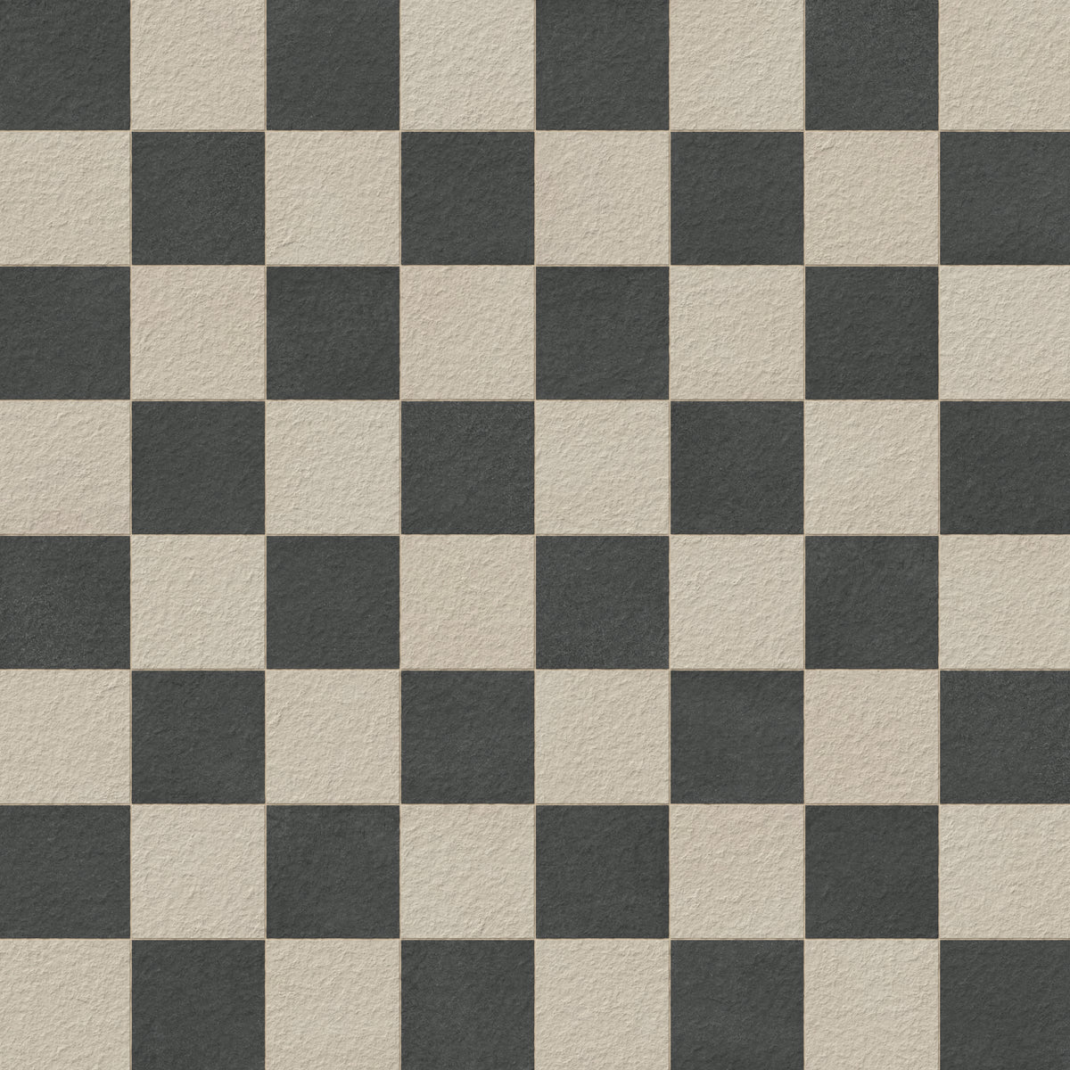 Palmer 12 x 12 Checkerboard Raw Porcelain Tile in Natural and Nero