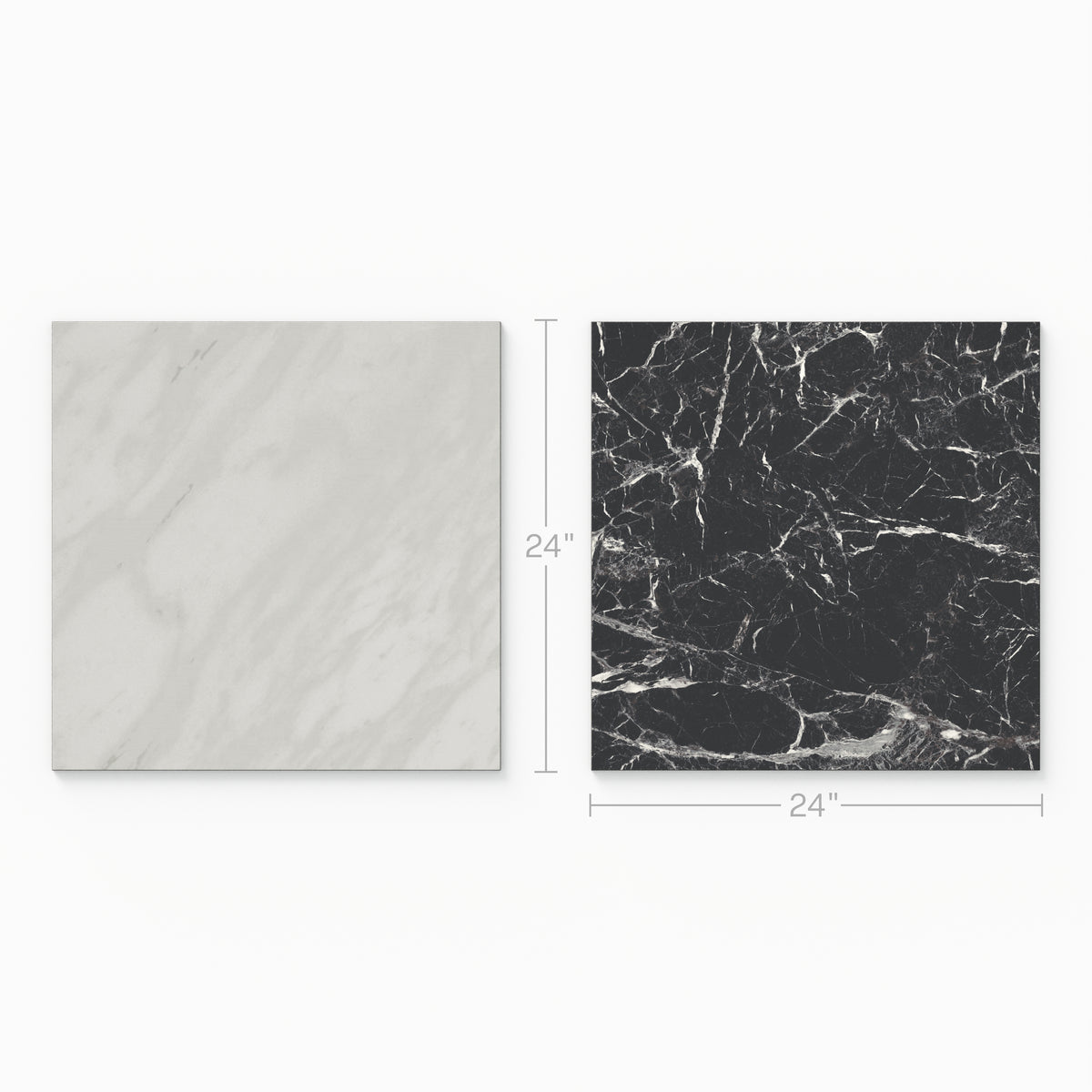 Blair 24 x 24 Polished Porcelain Tile in Marmo Black + Volakas White
