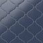 Jasmine 8x8 satin porcelain tile in navy, featuring a signature lantern shape and arabesque pattern. The velvety satin finish adds elegance to walls or floors in any indoor or outdoor space.