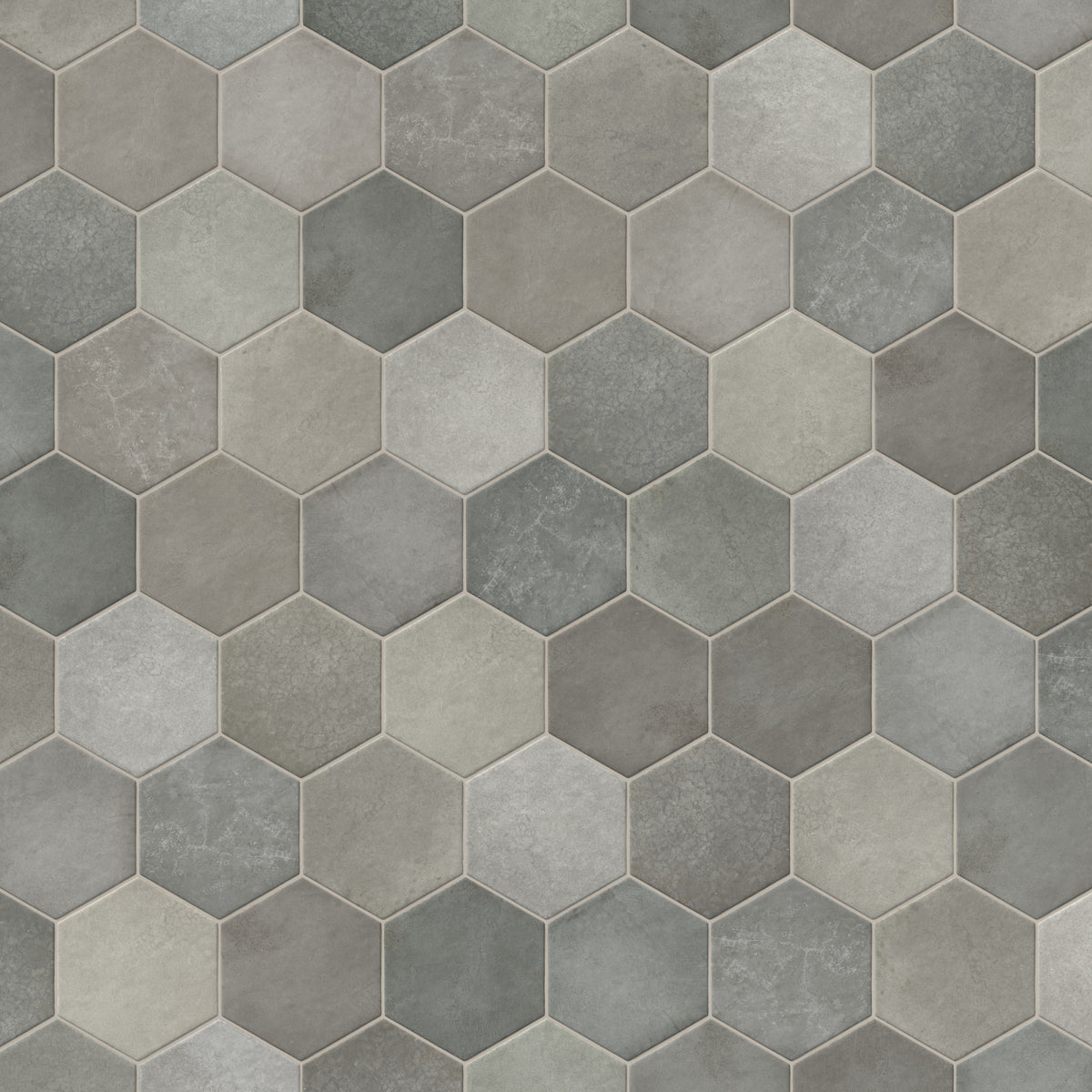 Juliet 7 x 8 Hexagon Matte Porcelain Tile in Charcoal