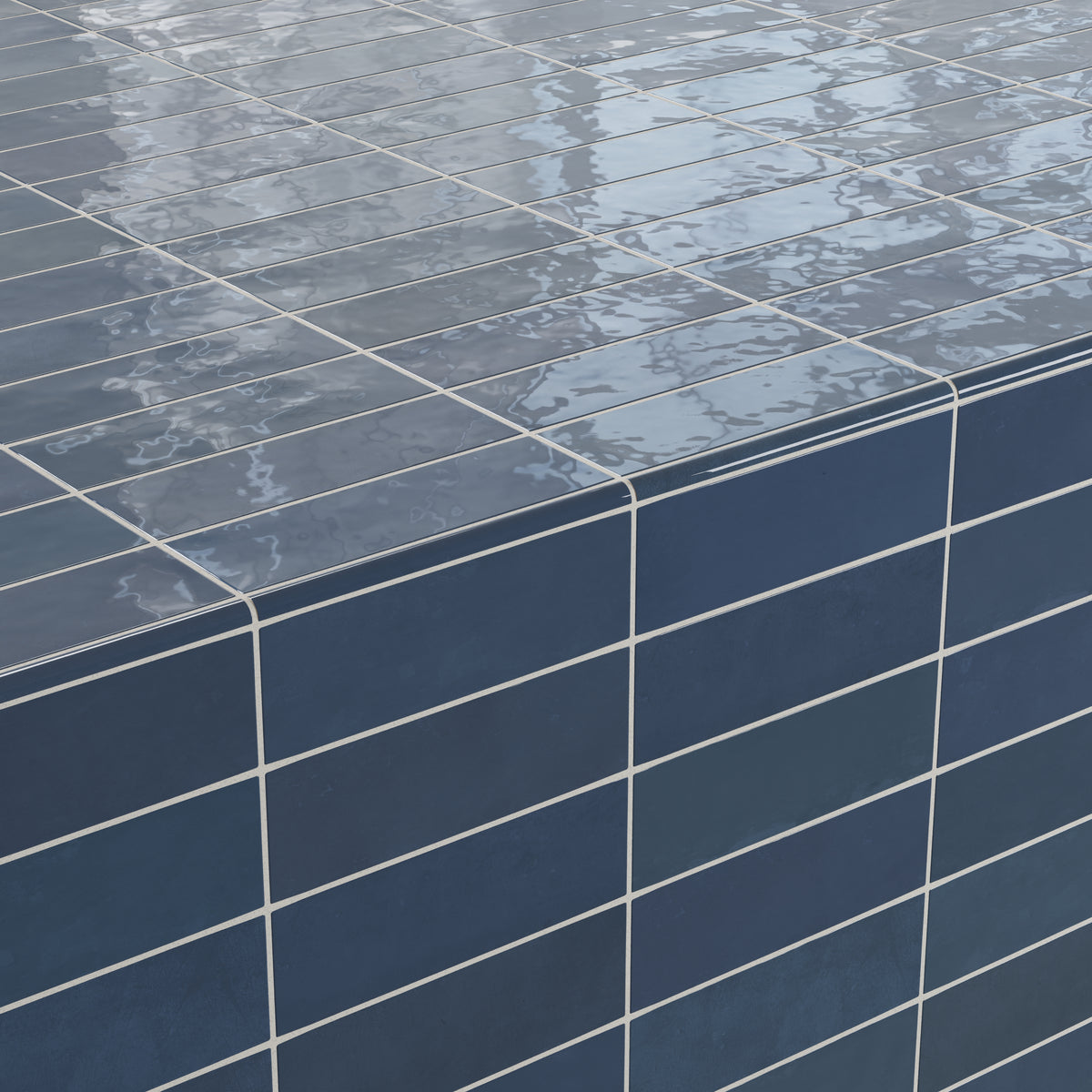 Jojo 0.43 x 6.3 Trim Glossy Porcelain Tile in Denim