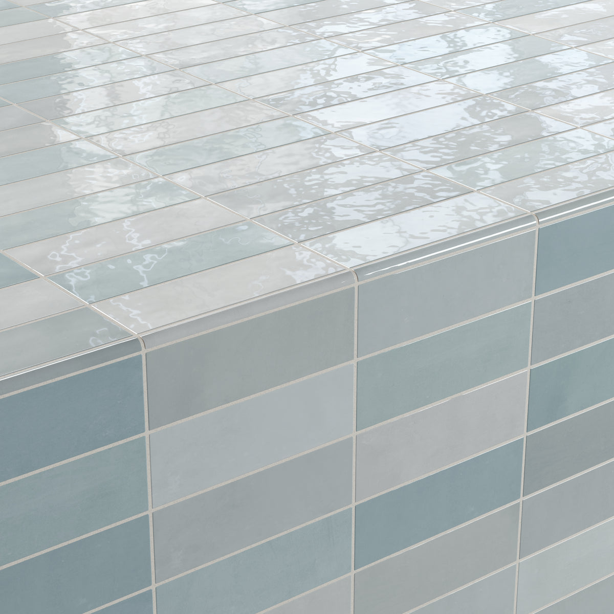 Jojo 0.43 x 6 Trim Glossy Porcelain Tile in Aqua