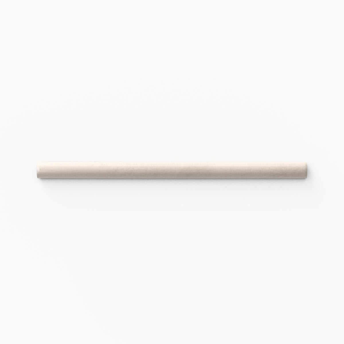 Glossy ceramic rounded tile edge trim in grayish-beige, designed for smooth and polished transitions on tiled surfaces