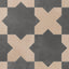 Isabel 11 x 11 Matte Porcelain Tile Star in Midnight Slate and Cross in Dusty Rose