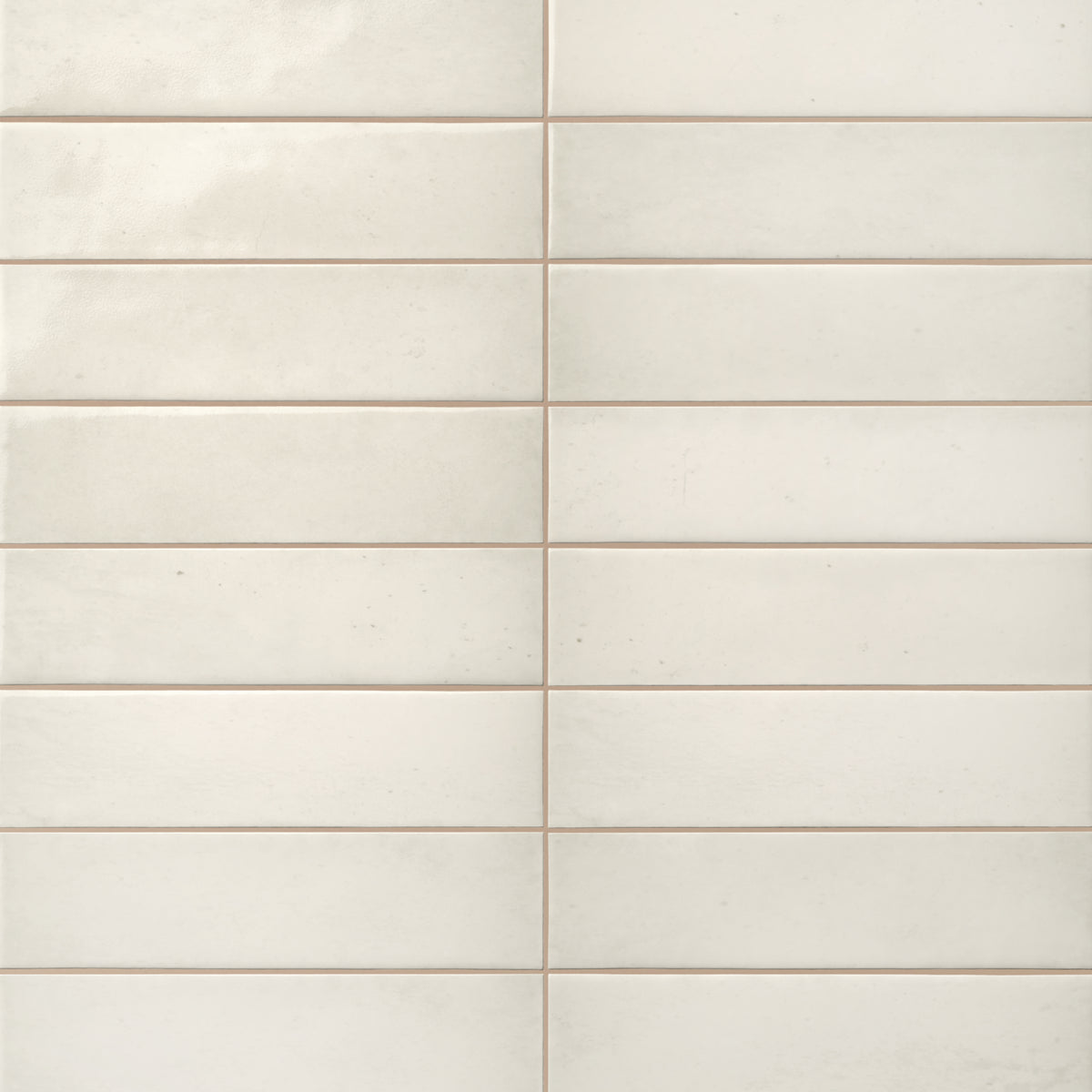 Matte tiles in white-beige tones with delicate tonal variation, offering a clean and timeless minimalist finish.