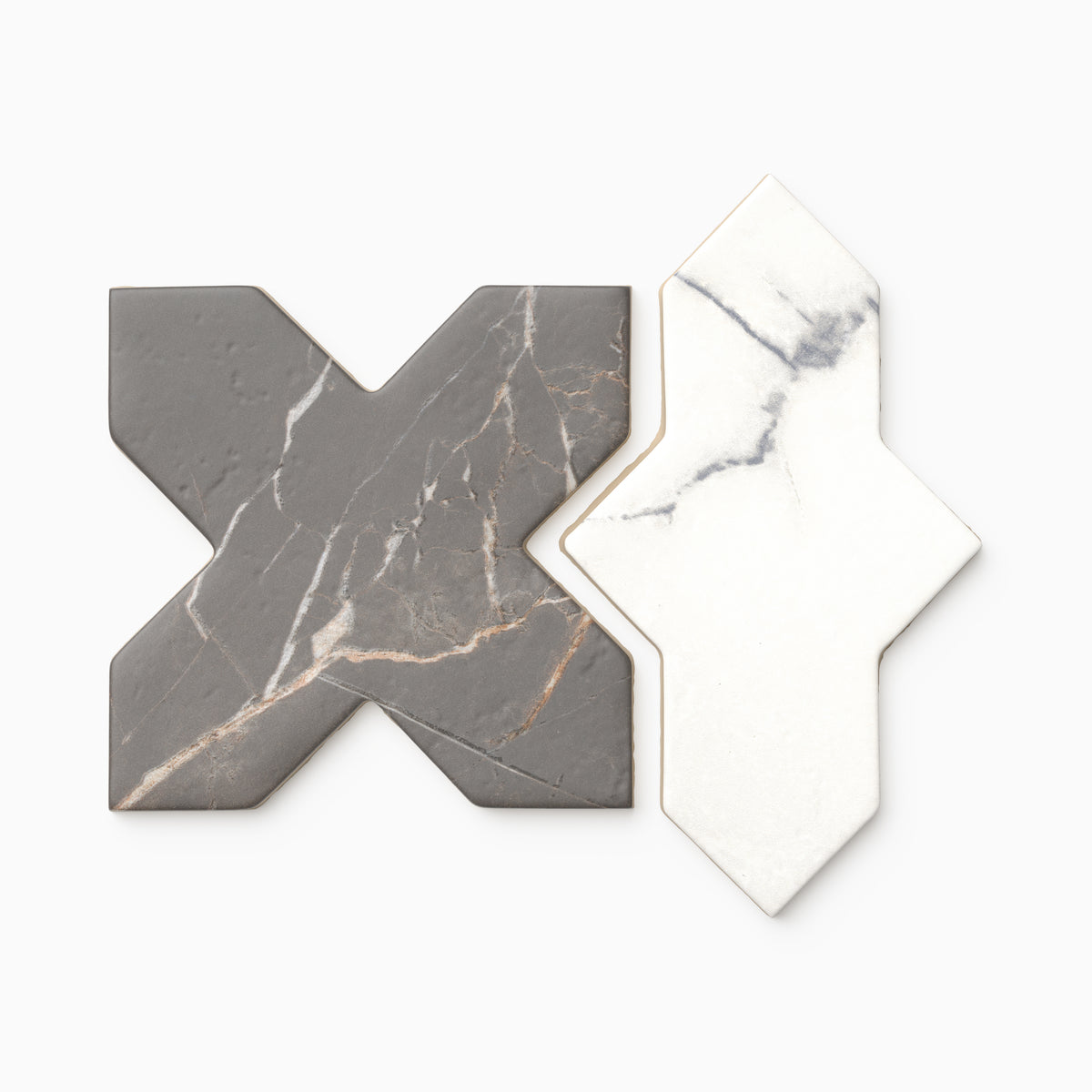 Aslan 8 x 8 Porcelain Tile Shield in Calacatta and Cross in Imperial