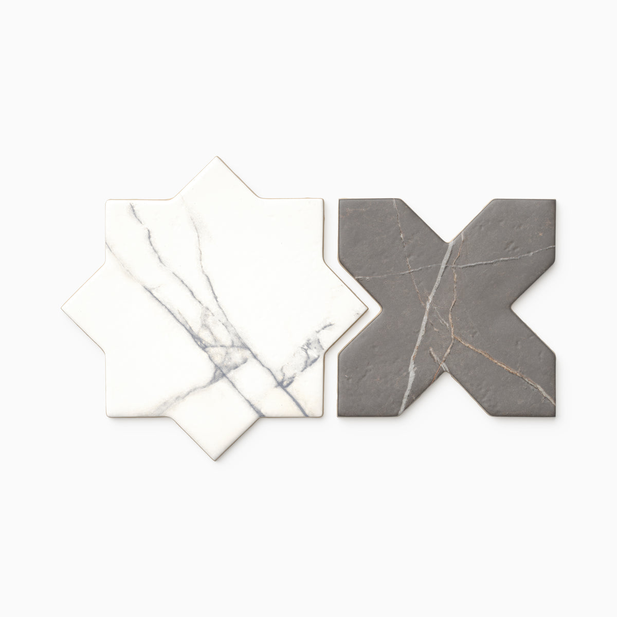 Aslan 6 x 12 Porcelain Tile Star in Calacatta and Cross in Imperial