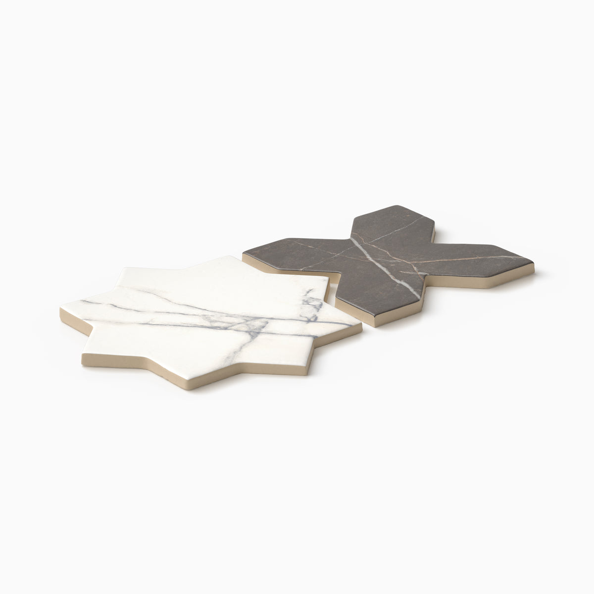 Aslan 6 x 12 Porcelain Tile Star in Calacatta and Cross in Imperial