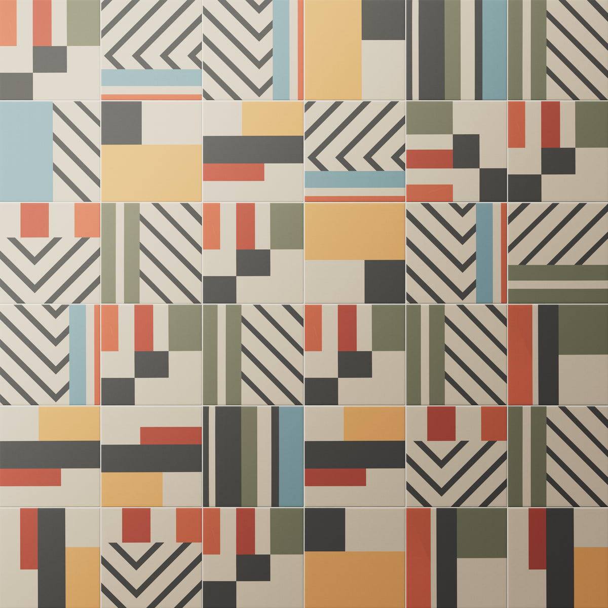 Merrick 8 x 8 Matte Porcelain Tile in Color Mix