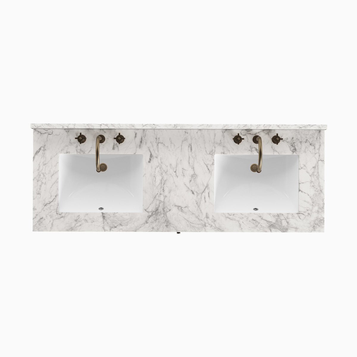 Josephine 60" Double Vanity in Satin Drifted Black Veneer with Carrara Marble Top