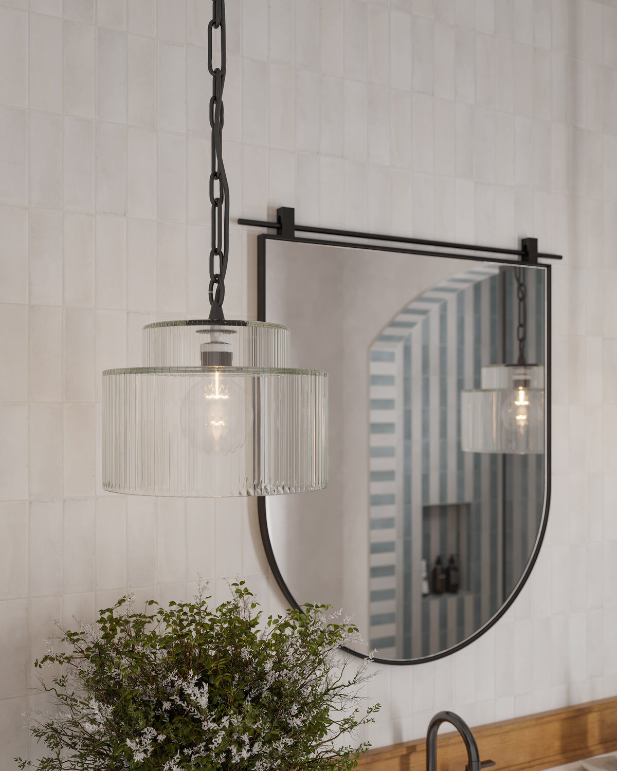 Clancy Small Arch Mirror in Antiqued Iron