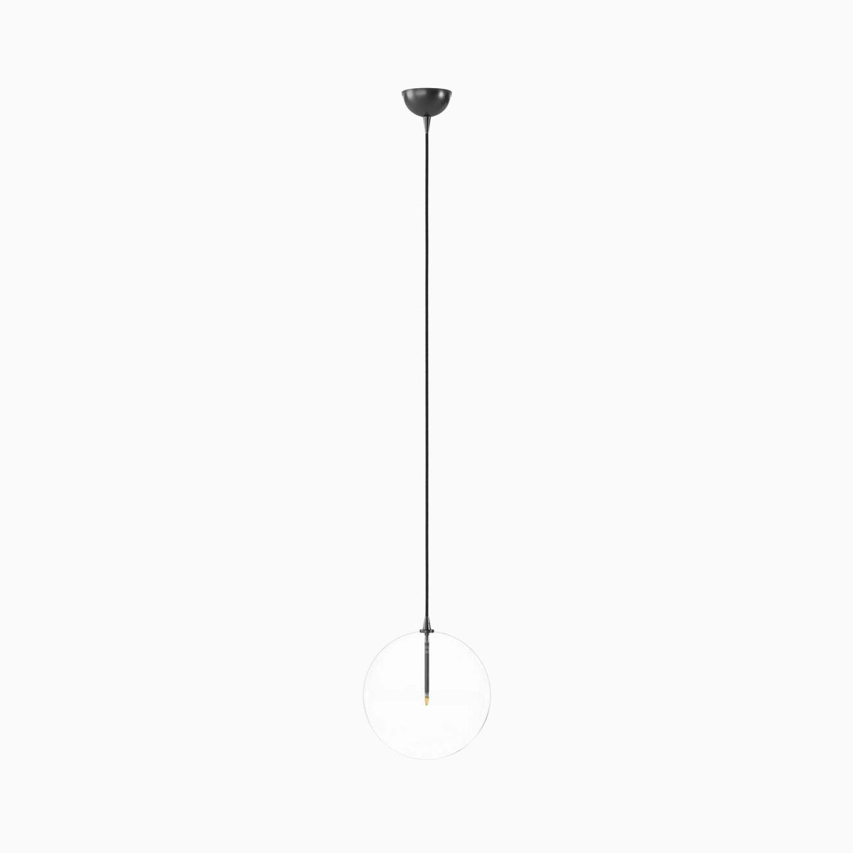 Iverson Pendant in 12" Clear Glass & Black Gunmetal