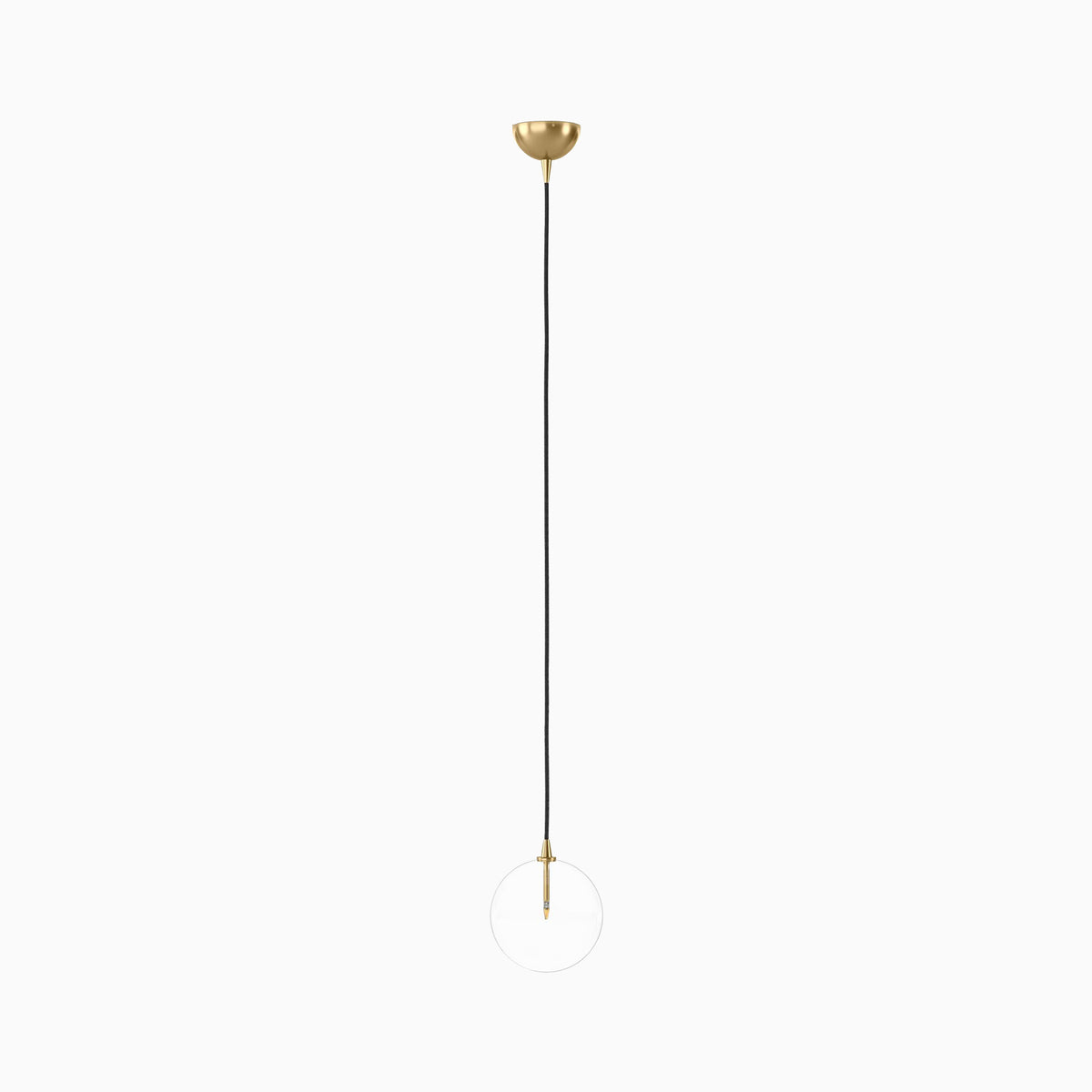 Iverson Pendant in 8" Clear Glass & Burnished Brass