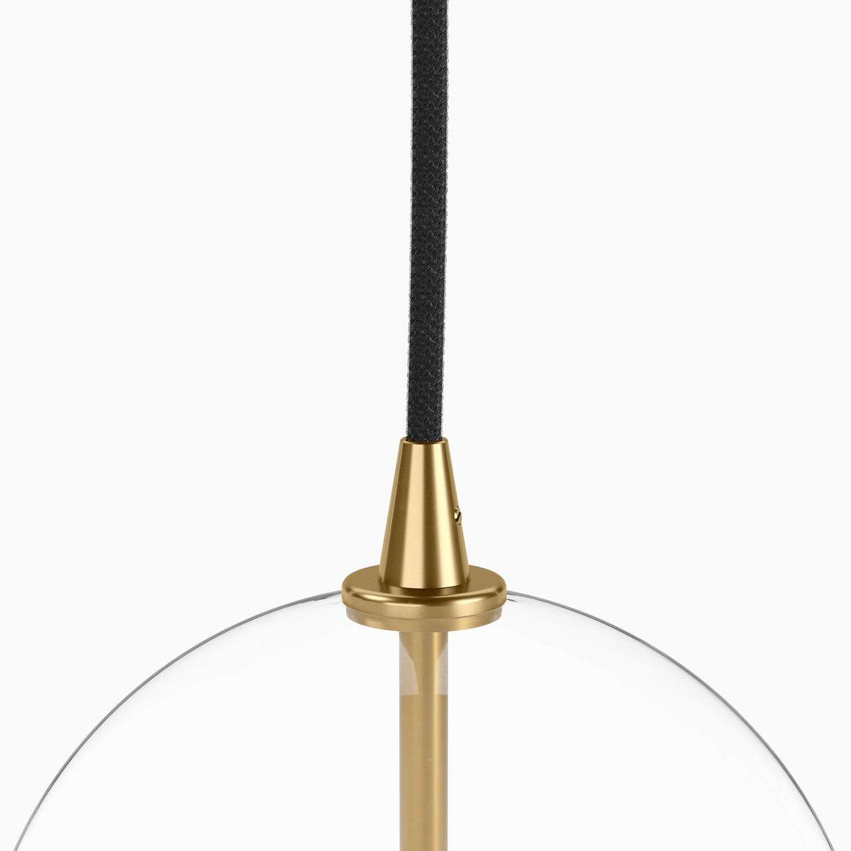 Iverson Pendant in 8" Clear Glass & Burnished Brass