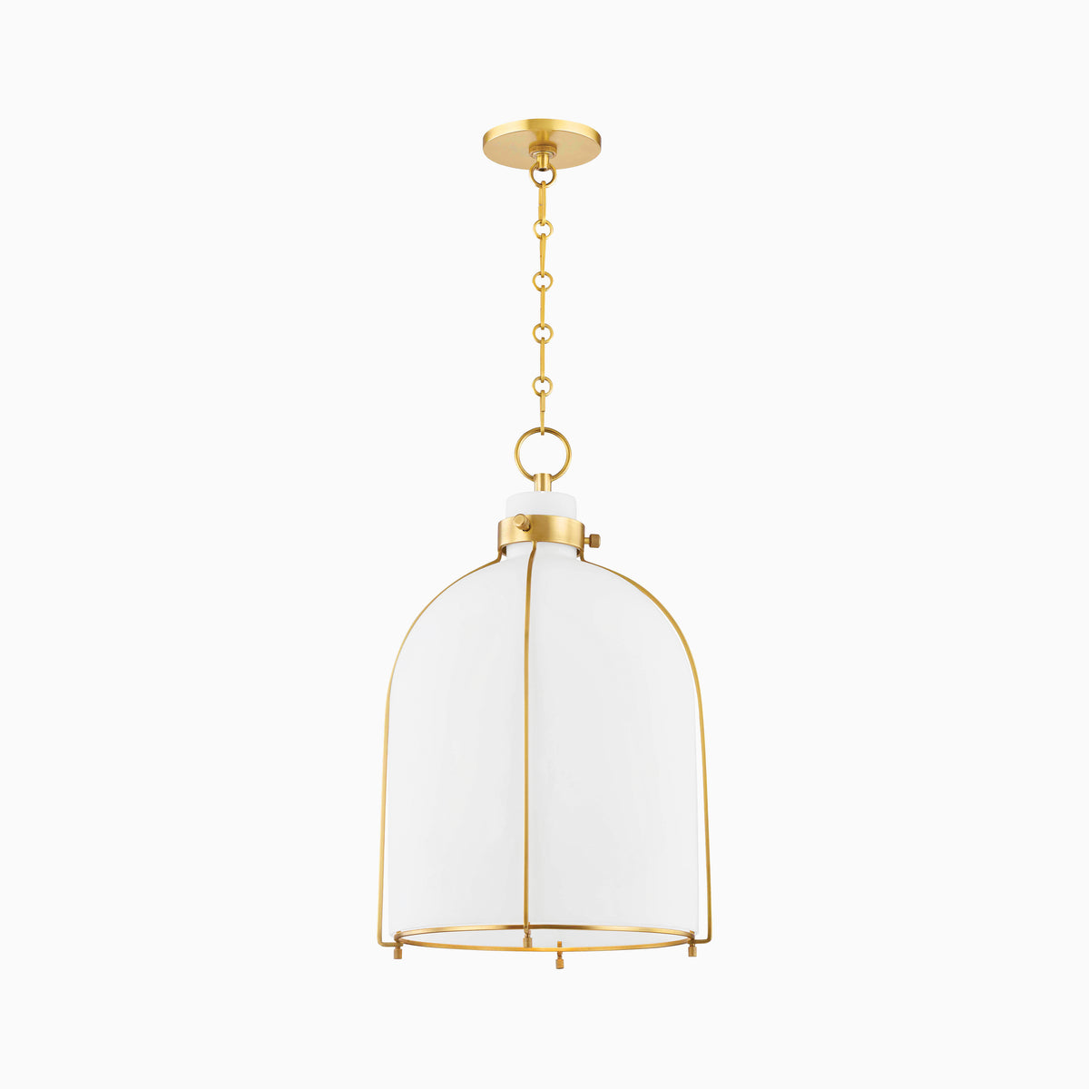 Rosa Rounded Pendant in Aged Brass