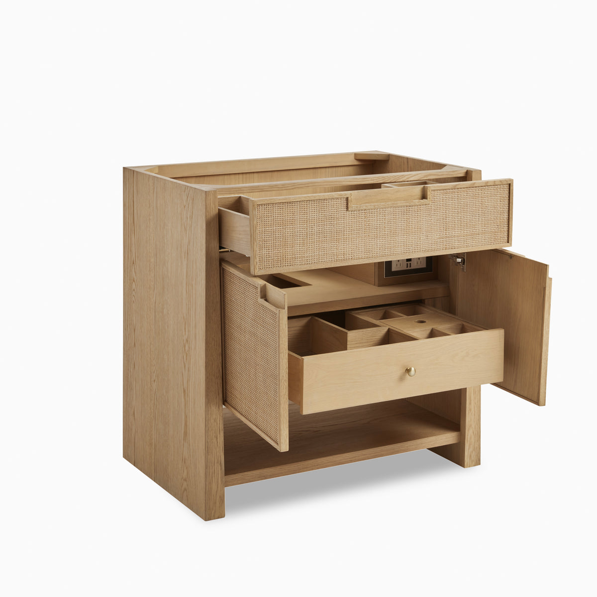 Delilah 36" Single Vanity in Seaside Oak with 3 cm White Zeus Quartz Top