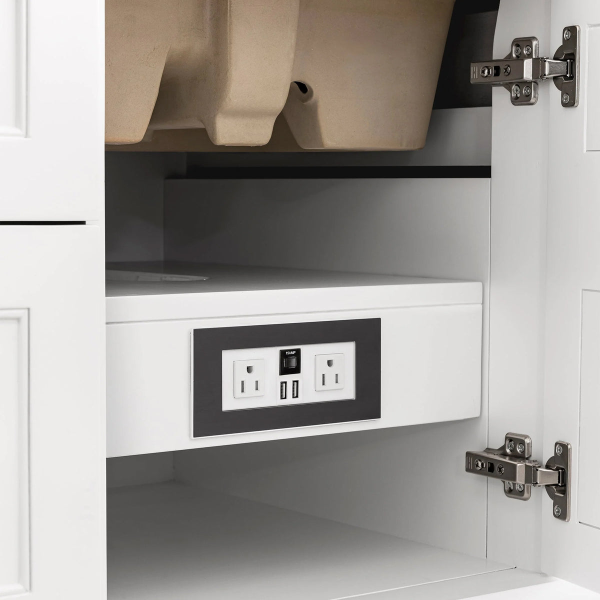 Bridgette 48" Single Vanity in Bright White with 3 cm White Zeus Quartz Top
