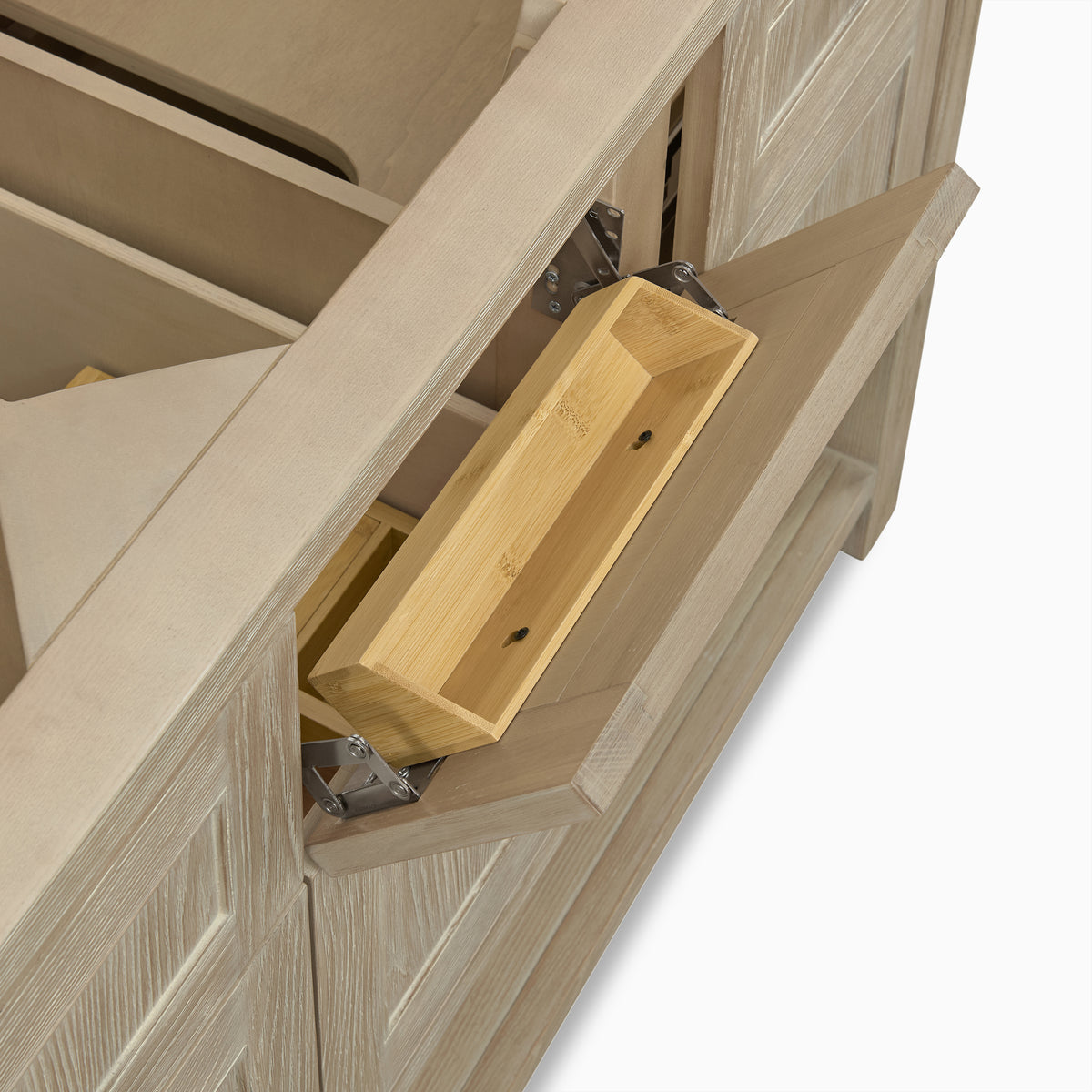 Bridgette 60" Double Vanity in Whitewashed Oak with 3 cm White Zeus Quartz Top