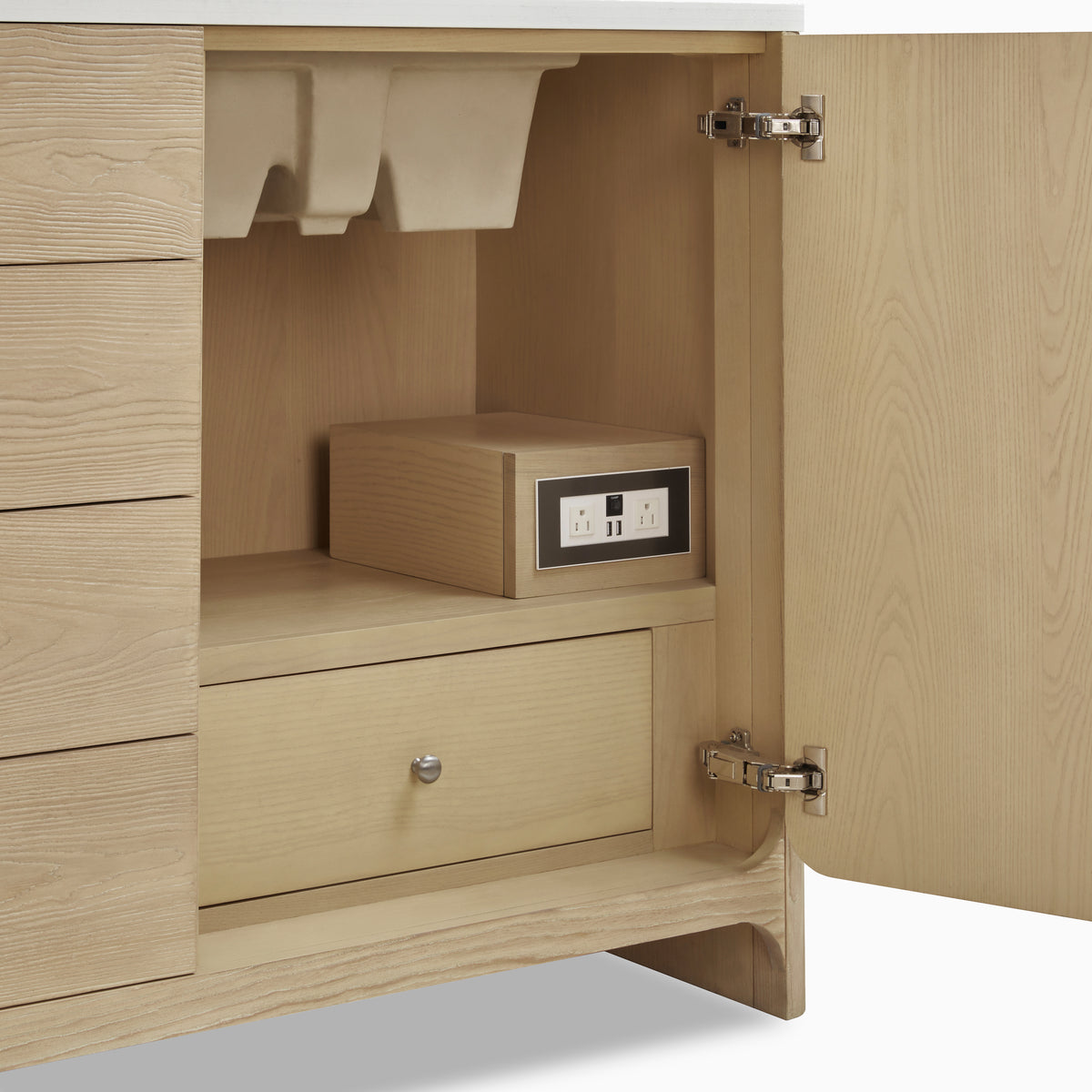 Colton 72" Double Vanity in Coastal Driftwood with 3 cm White Zeus Quartz Top