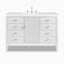 Sasha 48" Single Vanity in Bright White with 3 cm White Zeus Quartz Top