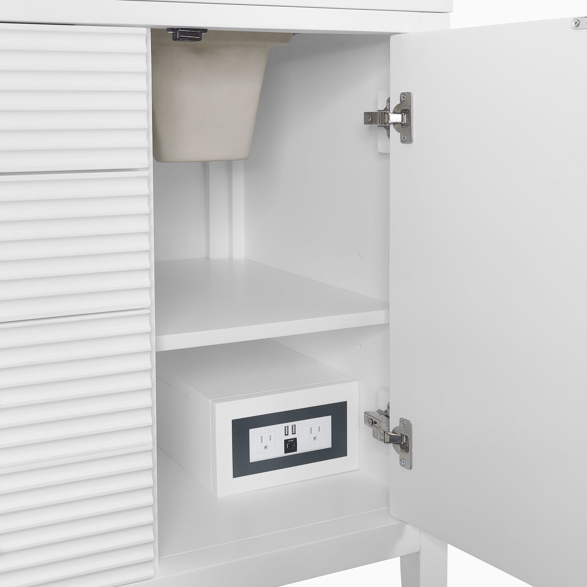 Sasha 60" Double Vanity in Bright White with 3 cm White Zeus Quartz Top