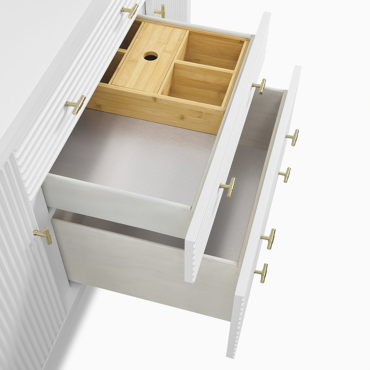 Sasha 60" Double Vanity in Bright White with 3 cm White Zeus Quartz Top