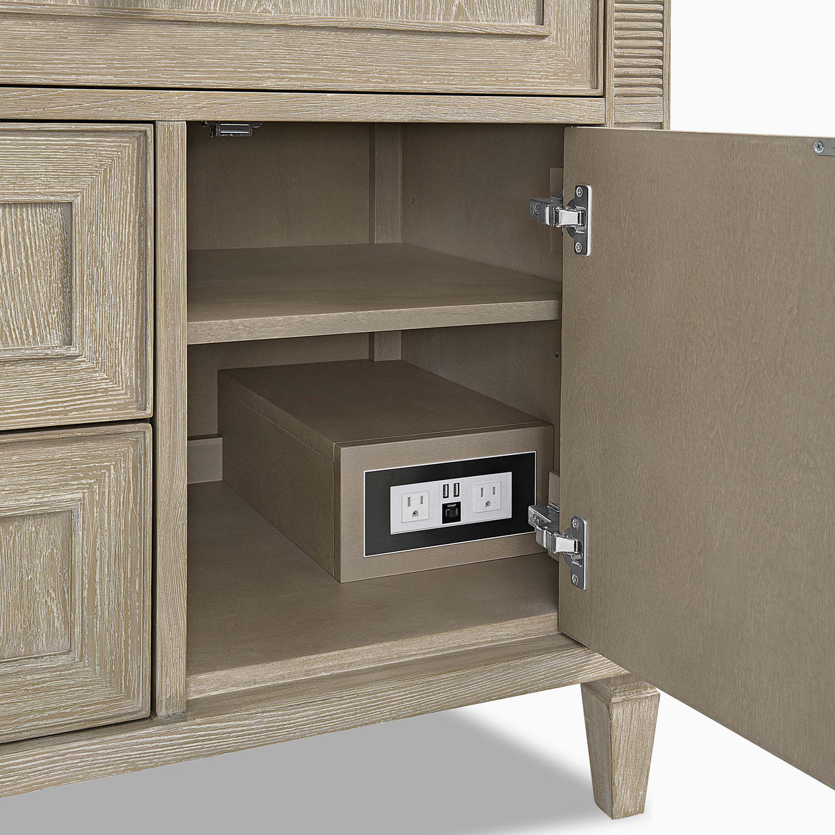 Elodie 36" Single Vanity in Whitewashed Oak with 3 cm White Zeus Quartz Top