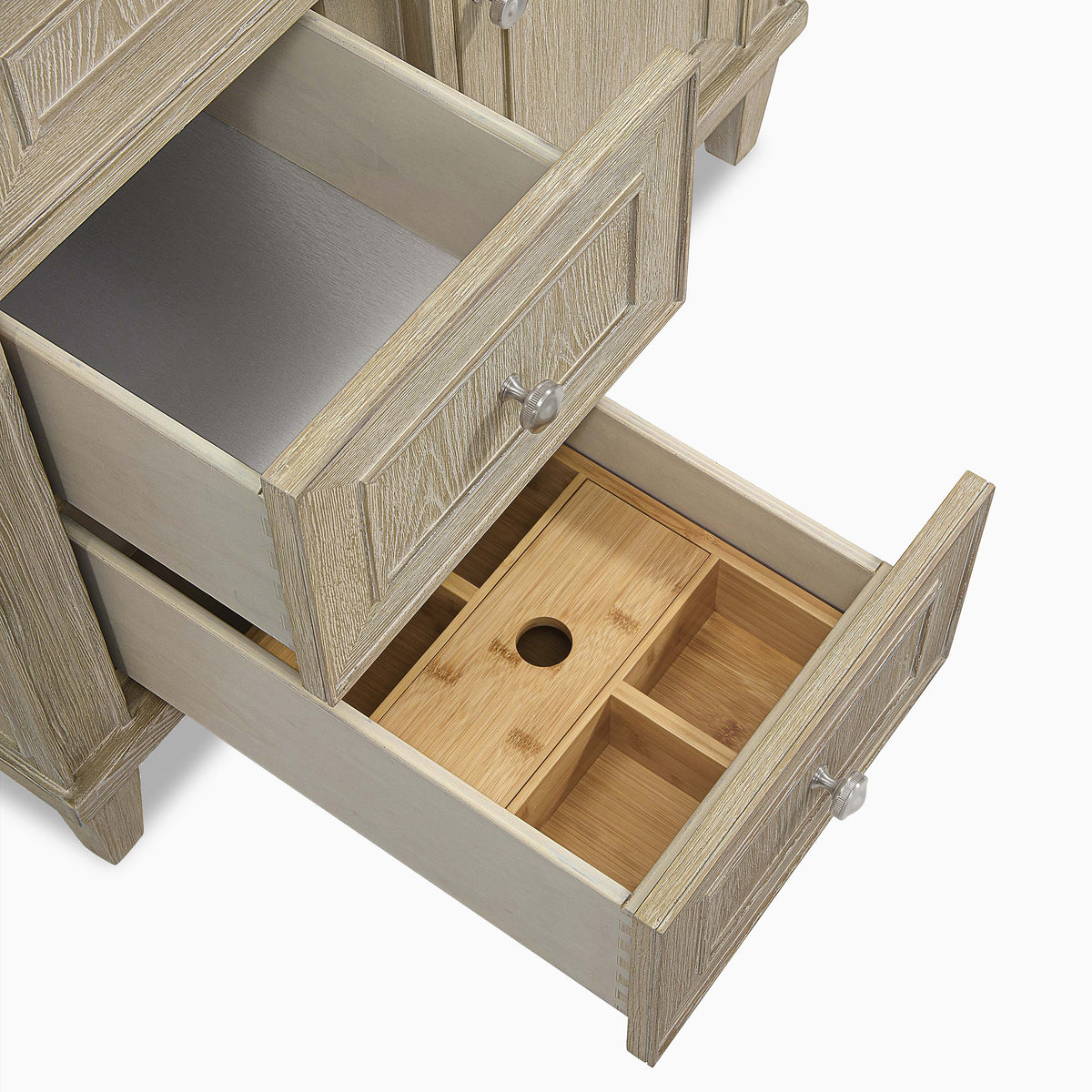 Elodie 36" Single Vanity in Whitewashed Oak with 3 cm White Zeus Quartz Top