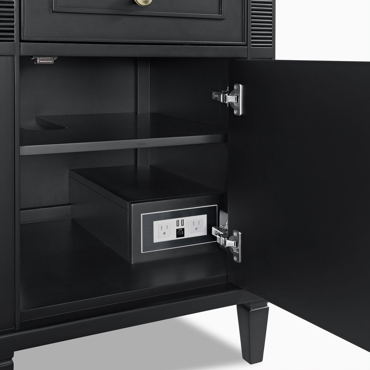 Elodie 60" Double Vanity in Black Onyx with 3 cm White Zeus Quartz Top
