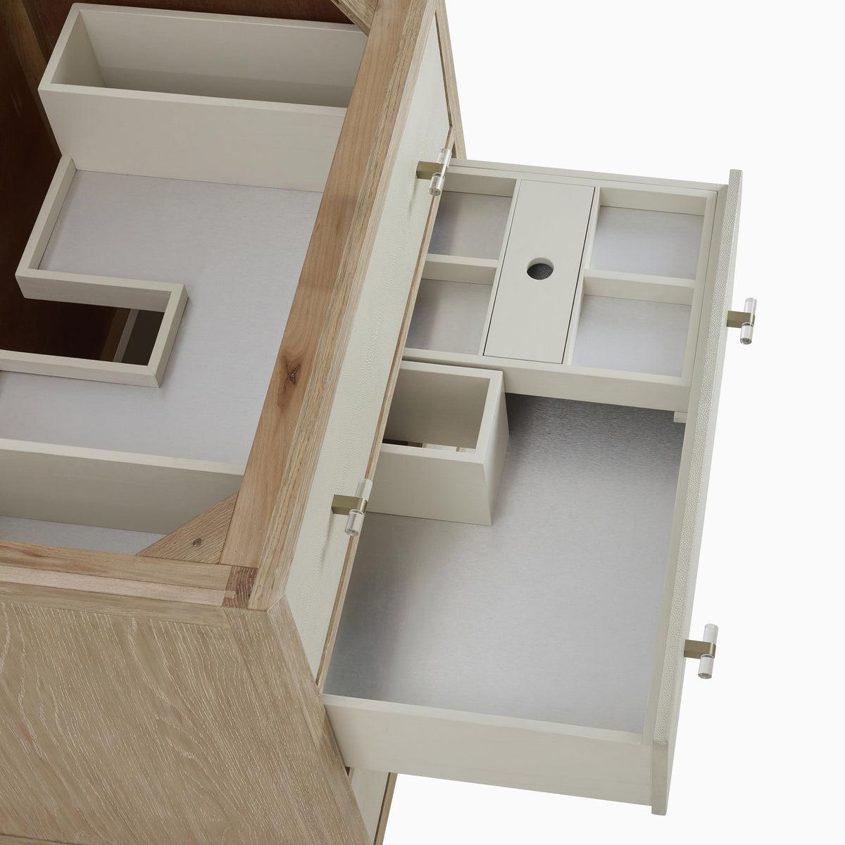 Daisy 36" Single Vanity in Sunwashed Oak with Embossed Shagreen and 3 cm White Zeus Quartz Top