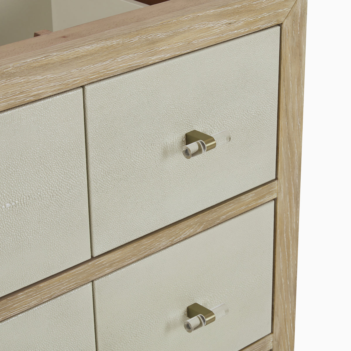 Daisy 48" Single Vanity in Sunwashed Oak with Embossed Shagreen and 3 cm White Zeus Quartz Top