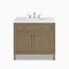 Janelle 36" Single Vanity in Walnut Whisper with 3 cm White Zeus Silestone Top