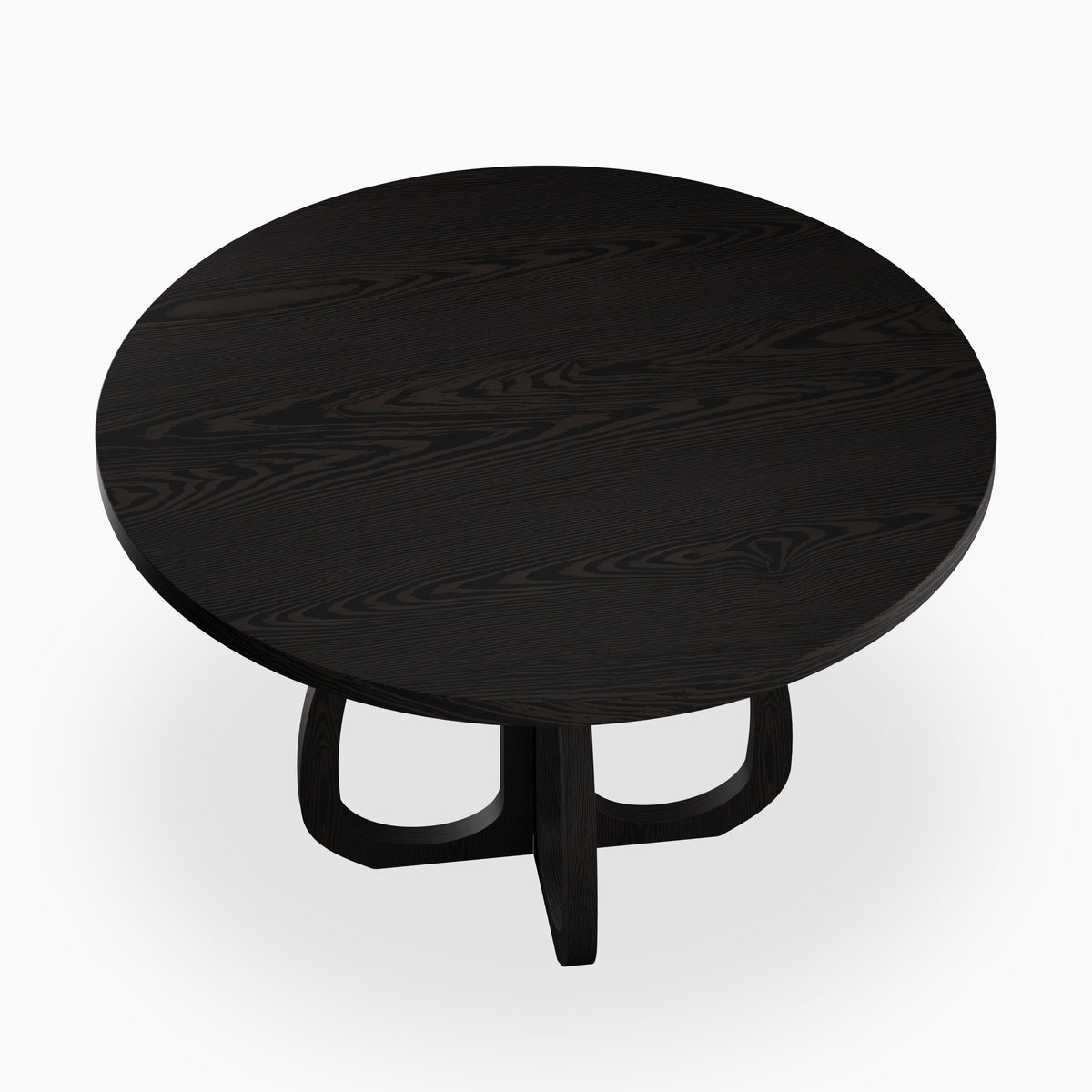 Laurent Ash Round Dining Table in Mocha, 48"