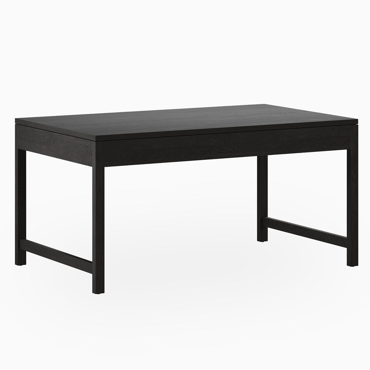 Finished in a rich, dark brown Wenge tone, this ash dining table features a rectangular top and matching minimalist base with slender posts, staying open and light, perfect for smaller dining spaces.