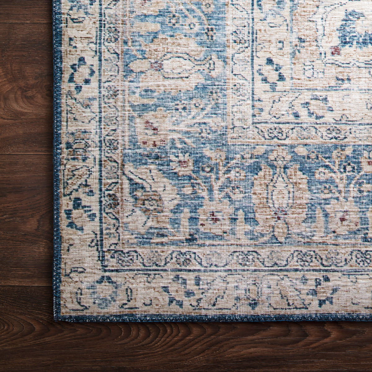 Hutchinson Rug in Marine / Peach