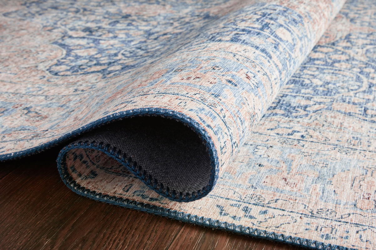Hutchinson Rug in Marine / Peach