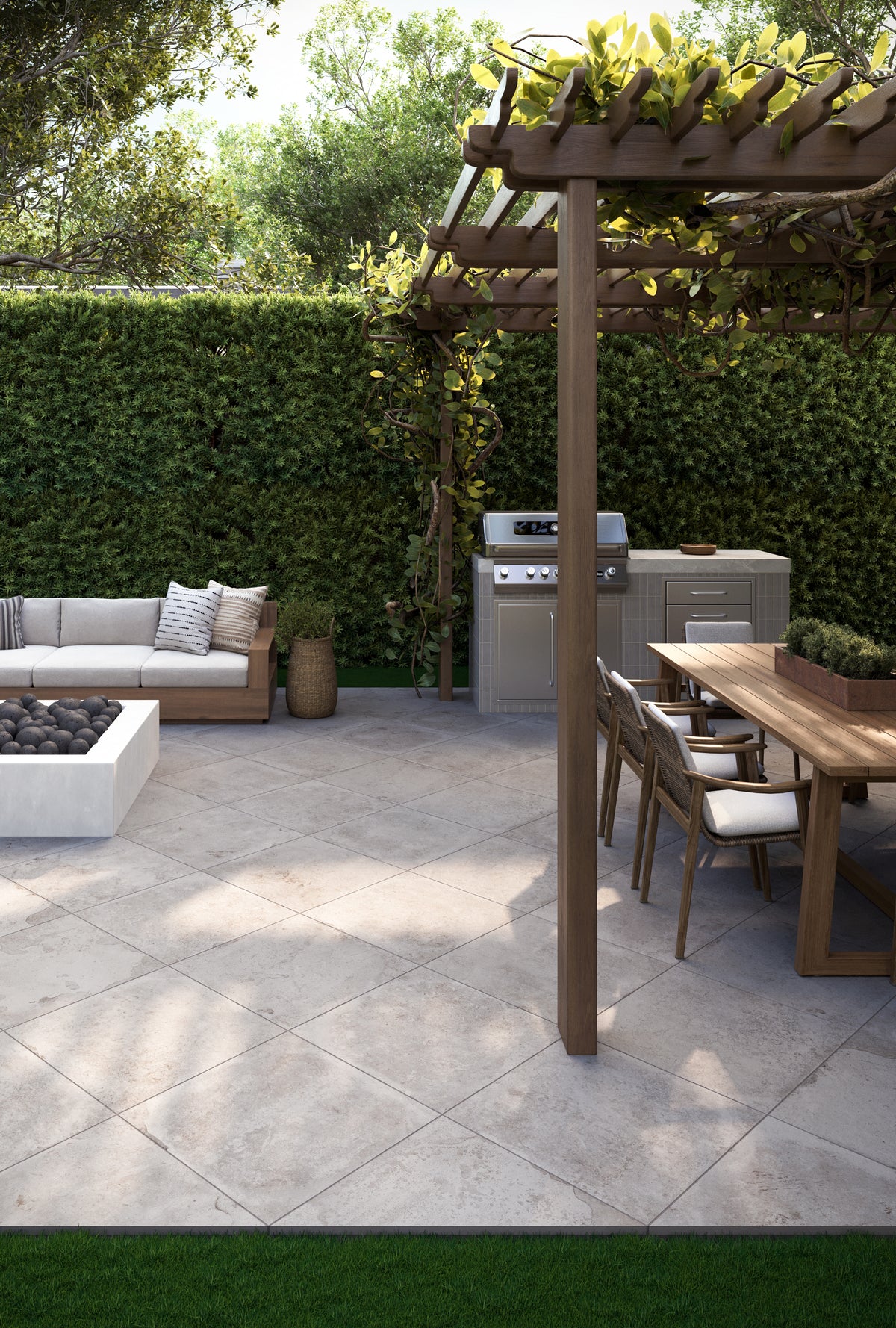 Bowden 24 x 24 Grip Porcelain 2cm Paver in Oat
