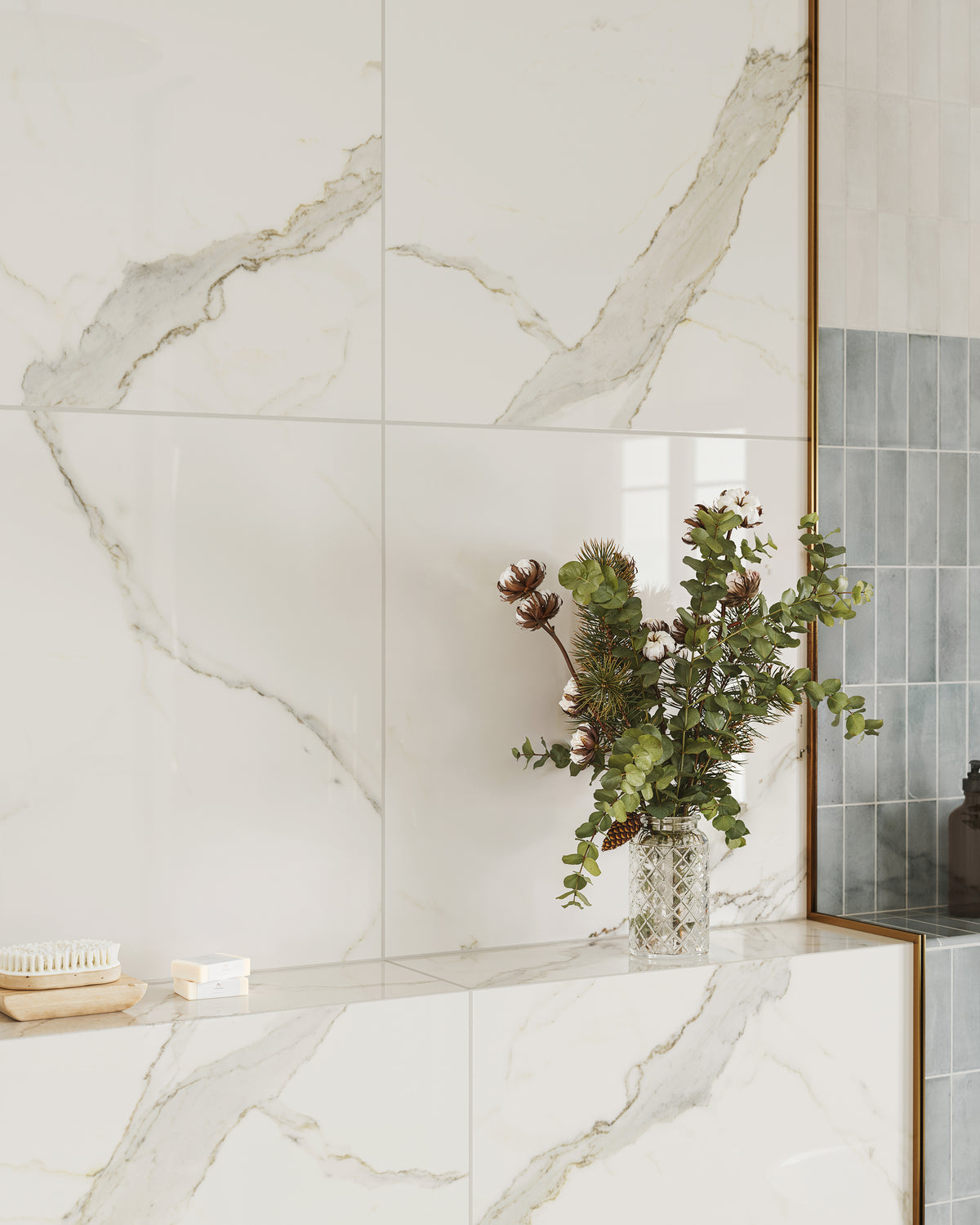 Aniston 24 x 48 Matte Porcelain Tile in Calacatta Top