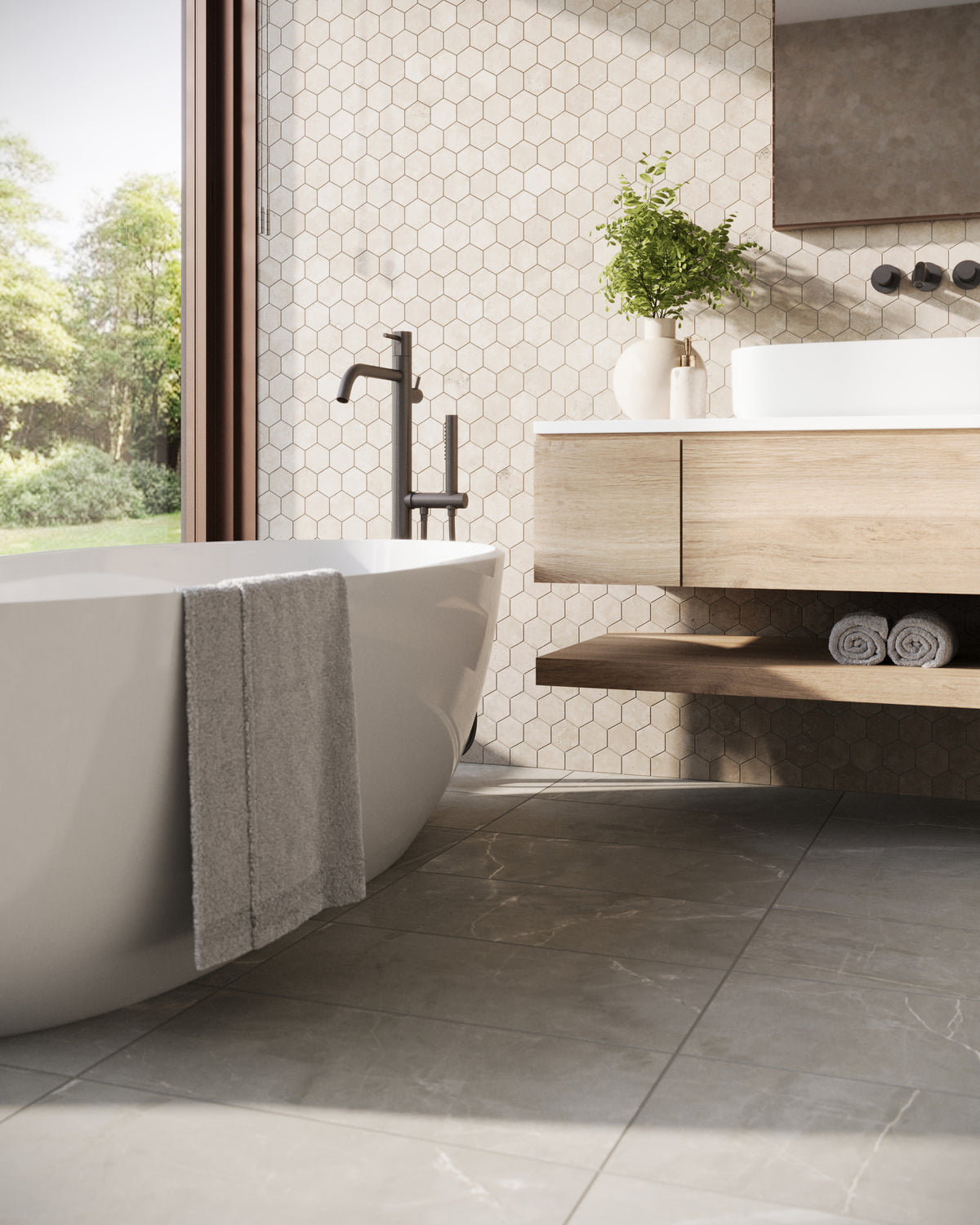 Leona 12 x 24 Matte Porcelain Tile in Amani Grey