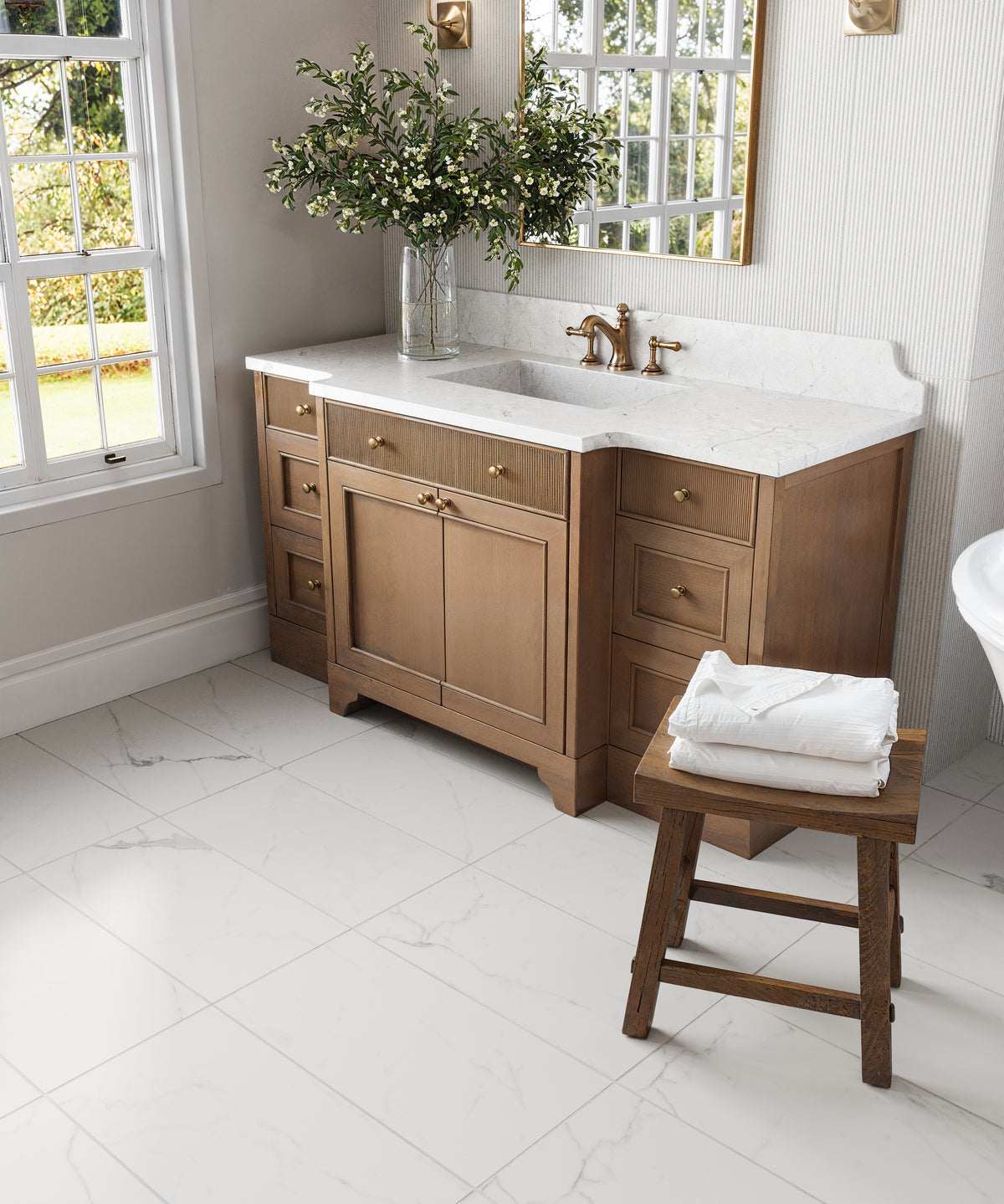 Leona 12 x 24 Matte Porcelain Tile in Calacatta