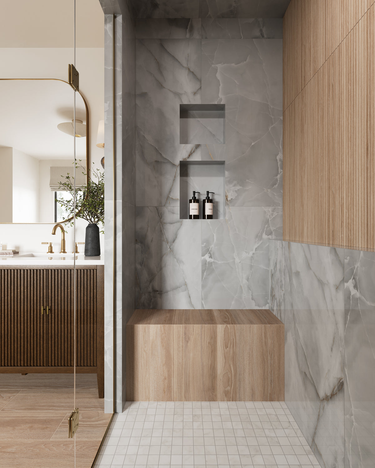 Astrid 24 x 48 Polished Porcelain Tile in Slate