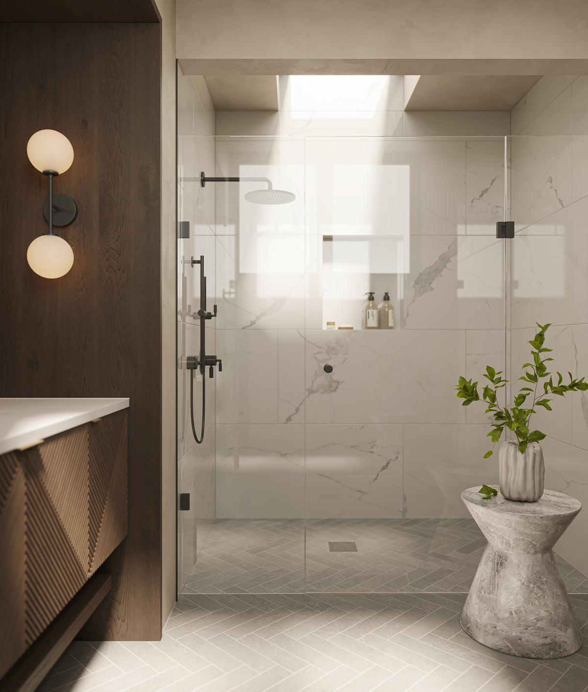 Leona 24 x 48 Polished Porcelain Tile in Calacatta